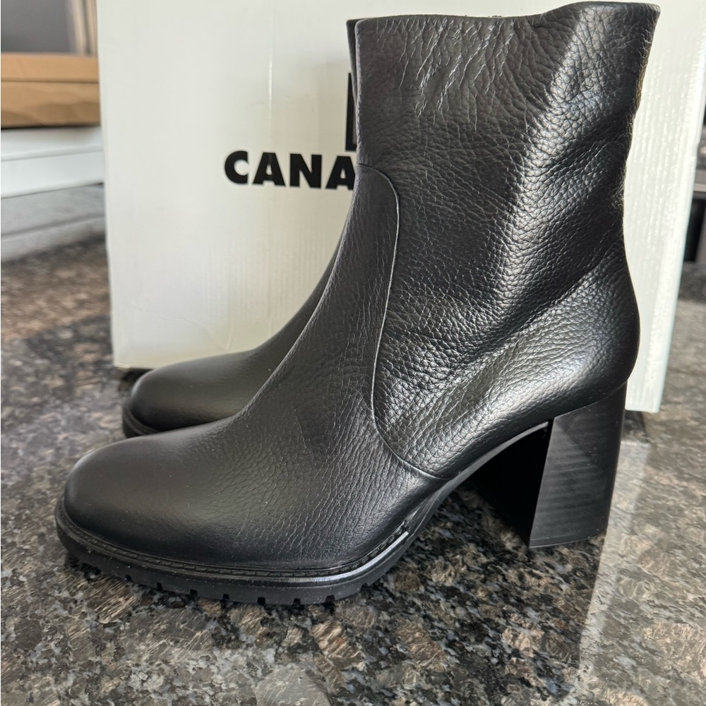 La Canadienne Waterproof Ankle Boots Womens Sz 9, 10 Black Leather Booties $595